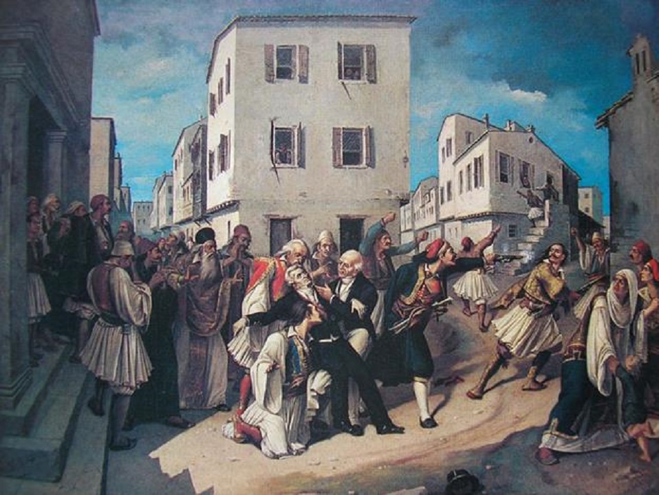Πίνακας: Χαράλαμπος Παχής, «Η δολοφονία του Καποδίστρια»