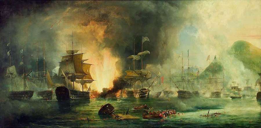 navarino4-1 25/3/21 Η ναυμαχία του Ναυαρίνου, απεικόνιση σε Πίνακα